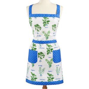 Martha Stewart Kitchen Chef Apron 100% Cotton "Fresh Picked Herbs"